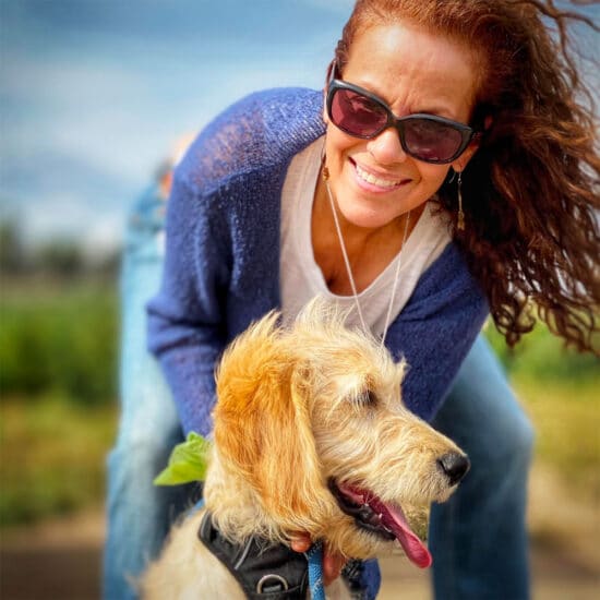 Happy Lady With Dog