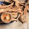 Mushrooms Whole and Cut in a Bowl